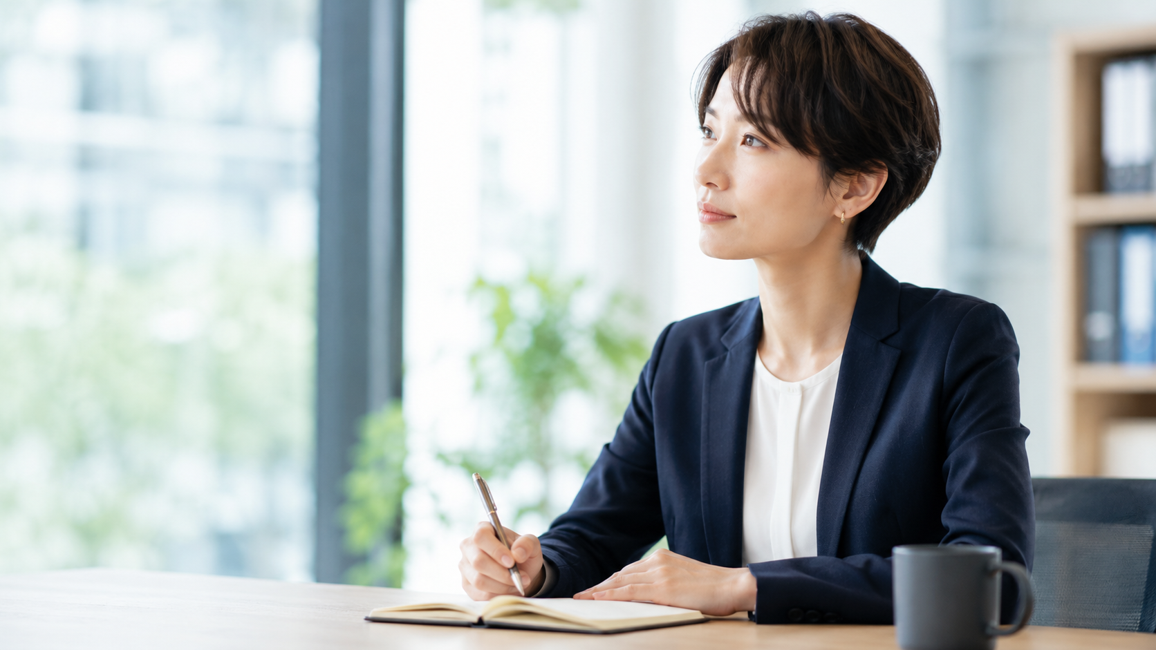 自分の考えを整理しながらノートを書く様子